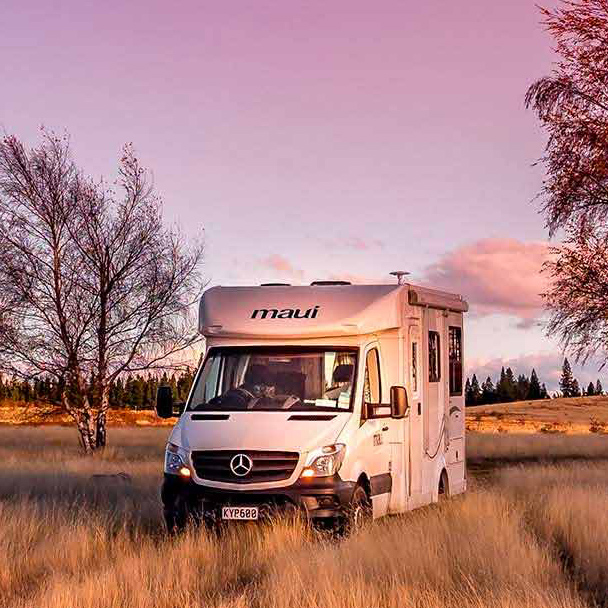 Motorhome by Lake Tekapo